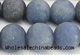 CAJ877 15 inches 8mm round matte blue aventurine beads