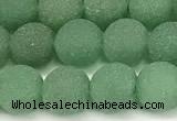 CAJ881 15 inches 6mm round matte green aventurine beads