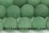 CAJ882 15 inches 8mm round matte green aventurine beads