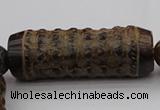 CAL01 14.5 inches 20*60mm carved drum agalmatolite beads