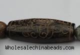 CAL03 14.5 inches 25*60mm carved drum agalmatolite beads