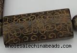 CAL10 14.5 inches 28*60mm carved rectangle agalmatolite beads