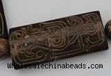 CAL12 14.5 inches 28*60mm carved rectangle agalmatolite beads