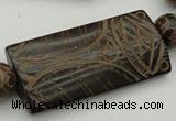 CAL14 14.5 inches 28*60mm carved rectangle agalmatolite beads