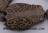 CAL26 14.5 inches 40*60mm carved cicada agalmatolite beads