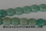 CAM1016 15.5 inches 10mm flat round natural Russian amazonite beads