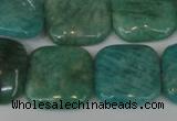 CAM1030 15.5 inches 20*20mm square natural Russian amazonite beads