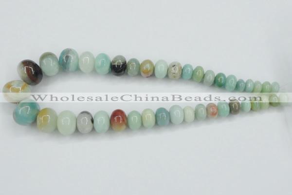 CAM106 15.5 inches multi-size rondelle amazonite gemstone beads