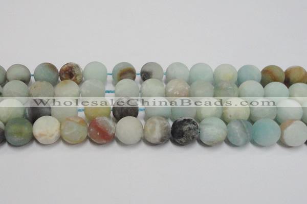 CAM1106 15.5 inches 16mm round matte amazonite beads wholesale