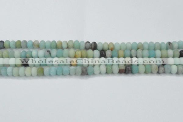 CAM1132 15.5 inches 6*10mm rondelle matte amazonite beads wholesale