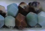 CAM1138 12*16mm - 13*18mm faceted nuggets amazonite gemstone beads