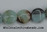 CAM122 15.5 inches 16mm flat round amazonite gemstone beads