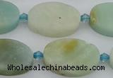 CAM1428 15.5 inches 15*22mm oval Chinese amazonite beads