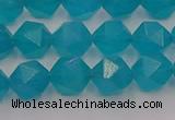 CAM1432 15.5 inches 8mm faceted nuggets dyed amazonite gemstone beads