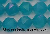 CAM1434 15.5 inches 12mm faceted nuggets dyed amazonite gemstone beads