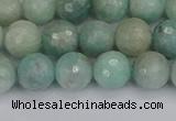 CAM1452 15.5 inches 8mm faceted round amazonite gemstone beads