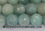 CAM1454 15.5 inches 12mm faceted round amazonite gemstone beads