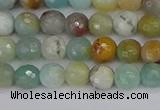 CAM1458 15.5 inches 4mm faceted round amazonite beads wholesale