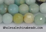 CAM1461 15.5 inches 10mm faceted round amazonite beads wholesale