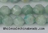 CAM1473 15.5 inches 8mm faceted nuggets Brazilian amazonite beads