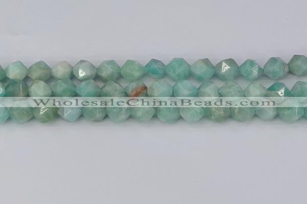 CAM1475 15.5 inches 12mm faceted nuggets Brazilian amazonite beads