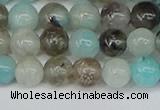 CAM1481 15.5 inches 6mm round Madagascar black amazonite beads