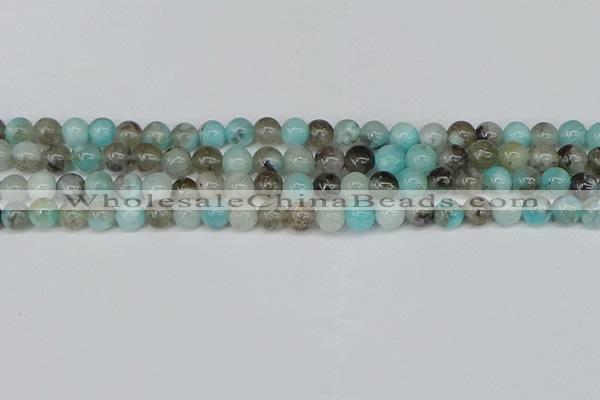 CAM1481 15.5 inches 6mm round Madagascar black amazonite beads