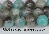 CAM1482 15.5 inches 8mm round Madagascar black amazonite beads