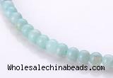 CAM15 16 inches 4mm round natural amazonite beads Wholesale