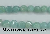 CAM151 15.5 inches 8mm flat round amazonite gemstone beads