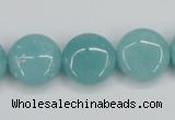 CAM152 15.5 inches 16mm flat round amazonite gemstone beads