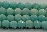 CAM1521 15.5 inches 6mm faceted round natural peru amazonite beads