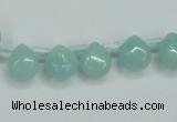 CAM153 9*11mm top-drilled flat teardrop amazonite gemstone beads