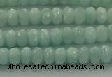 CAM1541 15.5 inches 4*6mm faceted rondelle peru amazonite beads