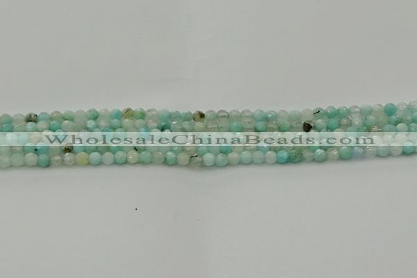 CAM1560 15.5 inches 4mm faceted round Russian amazonite beads