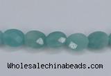 CAM158 15.5 inches 8*10mm faceted oval amazonite gemstone beads