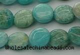 CAM1592 15.5 inches 10mm flat round Russian amazonite beads