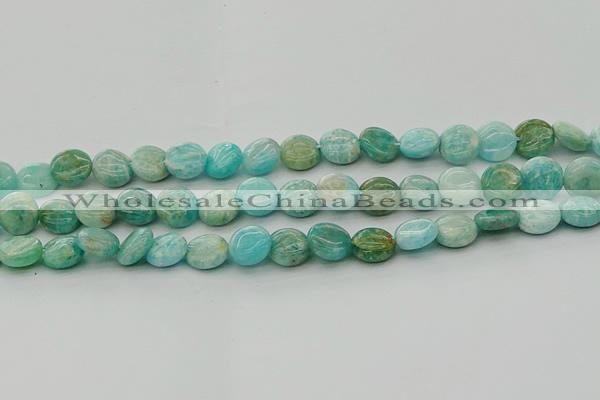 CAM1592 15.5 inches 10mm flat round Russian amazonite beads