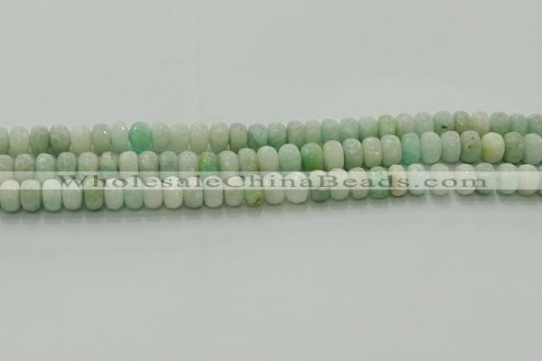 CAM1612 15.5 inches 5*8mm faceted rondelle peru amazonite beads