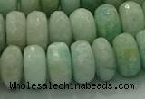 CAM1614 15.5 inches 8*12mm faceted rondelle peru amazonite beads