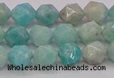 CAM1622 15.5 inches 8mm faceted nuggets amazonite gemstone beads