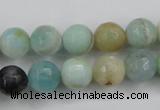 CAM163 15.5 inches 10mm faceted round amazonite gemstone beads