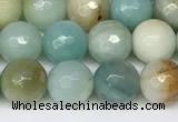 CAM1746 15.5 inches 8mm faceted round amazonite beads wholesale