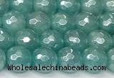 CAM1755 15 inches 6mm faceted round AB-color imitation amazonite beads