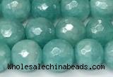 CAM1756 15 inches 8mm faceted round AB-color imitation amazonite agate beads