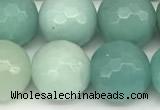 CAM1772 15 inches 10mm faceted round amazonite beads