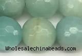 CAM1773 15 inches 12mm faceted round amazonite beads