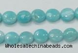 CAM301 15.5 inches 10mm flat round natural peru amazonite beads