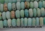 CAM328 15.5 inches 4*8mm rondelle natural peru amazonite beads