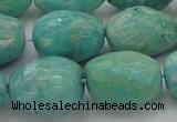 CAM342 15.5 inches 13*18mm faceted nuggets natural peru amazonite beads